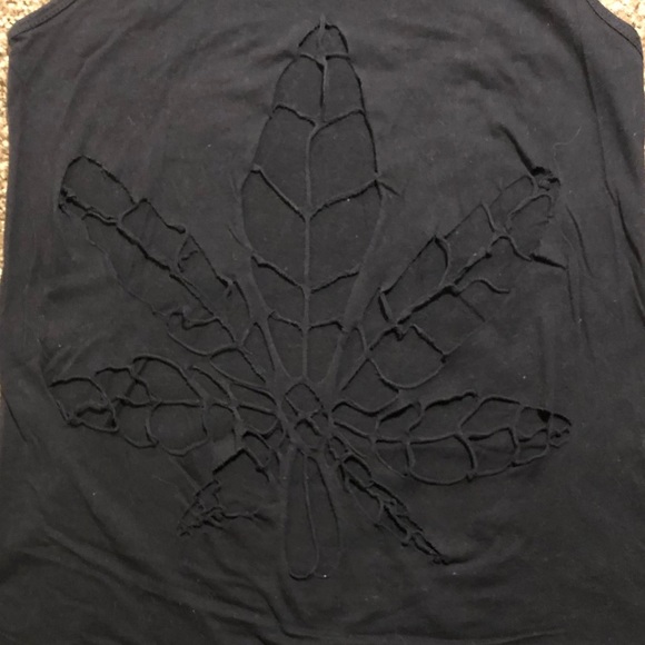Cannabis Leaf Cut Out Rasor Back Tank - Picture 3 of 4